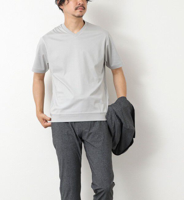 NOLLEY'S goodman「《ビジカジ対応》シルケットスムース Vネック ドレスTシャツ 25SS」|Tシャツ・カットソー|