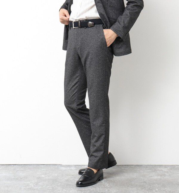 NOLLEY'S goodman「《ビジカジ/セットアップ対応》ドットサッカーストレッチパンツ 25SS」|チノ|ミディアムグレー