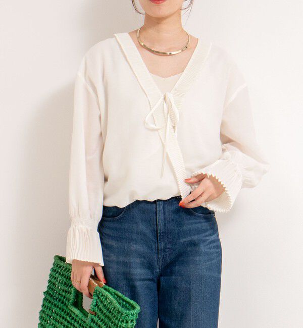 Rie Miller「プリーツカラー2WAYブラウス」|シャツ・ブラウス|