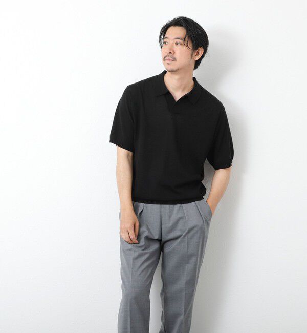 NOLLEY'S goodman「《PIMA COTTON》成型半袖 NSN スキッパーニットポロシャツ 25SS」|ポロシャツ|