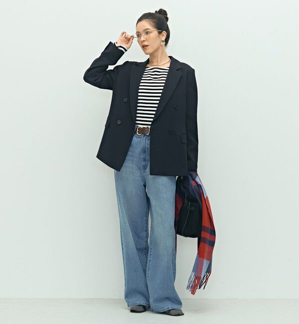 NOLLEY'S「《セットアップ対応》ウォッシャブルウール調ストレッチダブルジャケット」|テーラードジャケット|