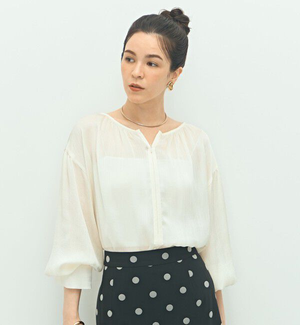 NOLLEY'S「楊柳サテン2WAYギャザーブラウス」|シャツ・ブラウス|