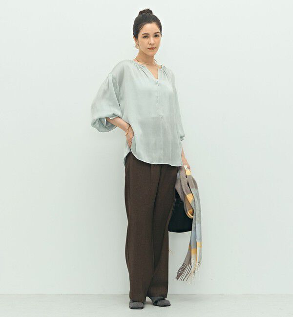 NOLLEY'S「楊柳サテン2WAYギャザーブラウス」|シャツ・ブラウス|