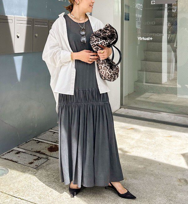 Rie Miller「顔料染マキシ丈ワンピース」|ワンピース|