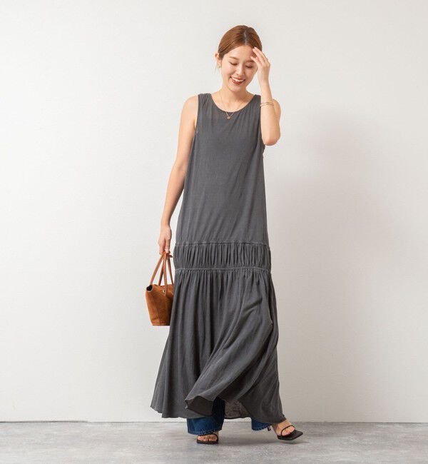 Rie Miller「顔料染マキシ丈ワンピース」|ワンピース|