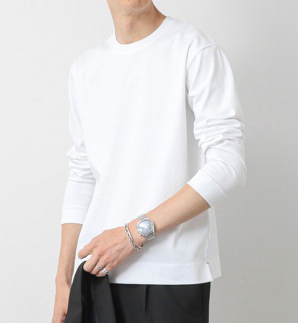 NOLLEY'S goodman「《ビジカジ対応》超長綿ハイゲージシルケット ポンチドレスCN ロンT 25AW」|Tシャツ・カットソー|ホワイト