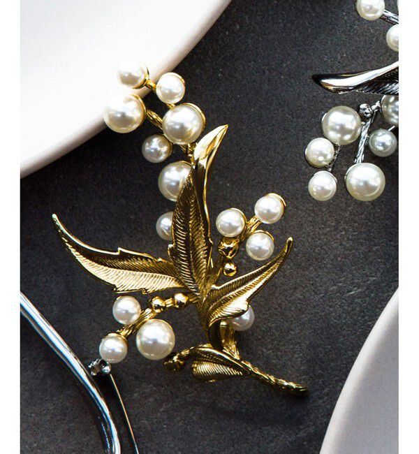 ROPE「パールブーケモチーフブローチ」|ブローチ・コサージュ|ゴールド