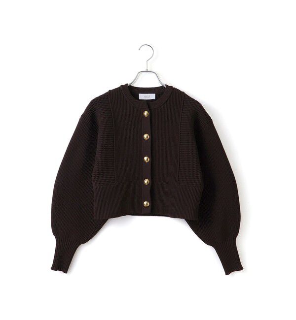 ADAM ET ROPE'「【WEB限定】ペプラムコンビニットカーディガン」|カーディガン|