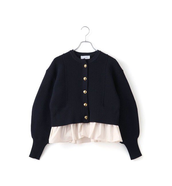 ADAM ET ROPE'「【WEB限定】ペプラムコンビニットカーディガン」|カーディガン|