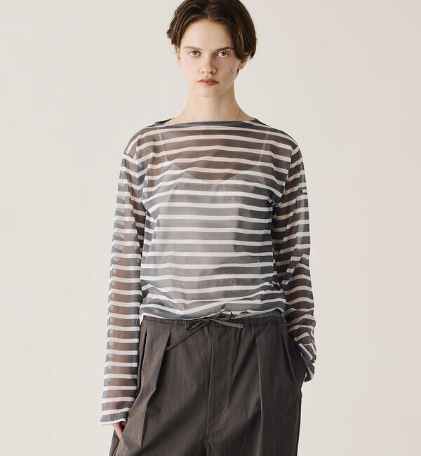 ORCIVAL「ORCIVAL | シースルー ボートネック長袖カットソー WOMEN」|Tシャツ・カットソー|GREY系1