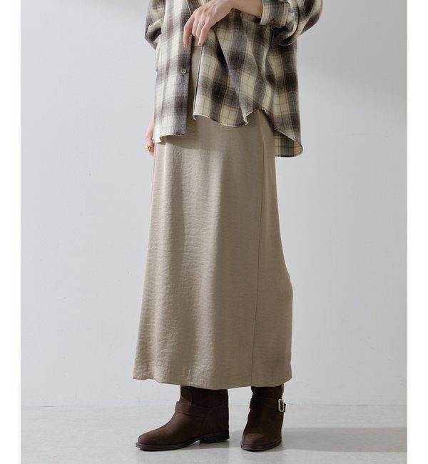 THE PAUSE「【THE PAUSE】サテンIラインスカート」|スカート|