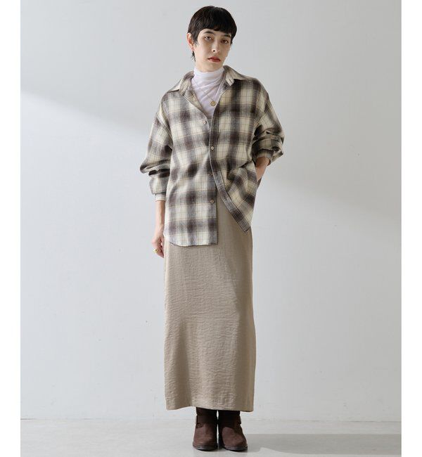 THE PAUSE「【THE PAUSE】サテンIラインスカート」|スカート|