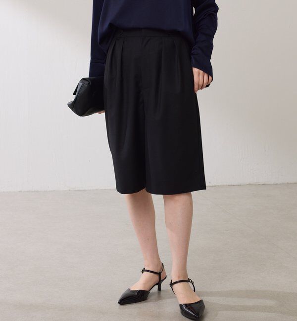  「2タックハーフパンツ」|チノ|ブラック