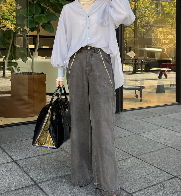  「【新色追加】GOLDボタンVVシャツ」|シャツ・ブラウス|