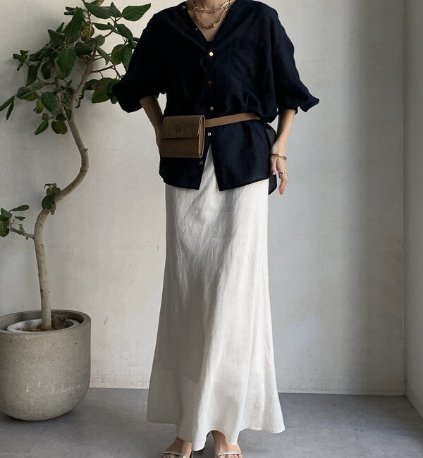  「【新色追加】GOLDボタンVVシャツ」|シャツ・ブラウス|