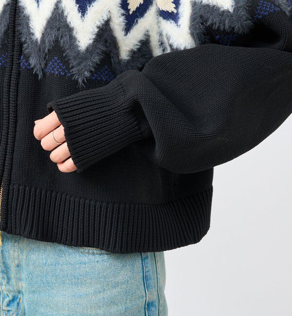  「【モダンな印象】ノルディックニットブルゾン」|カーディガン|