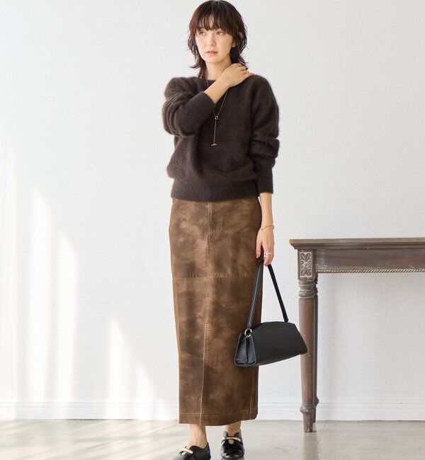  「【ヴィンテージムード】ウォッシュドクロスタイトスカート」|スカート|