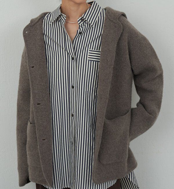  「【HERITANOVUM】ニットフーディコート」|その他|