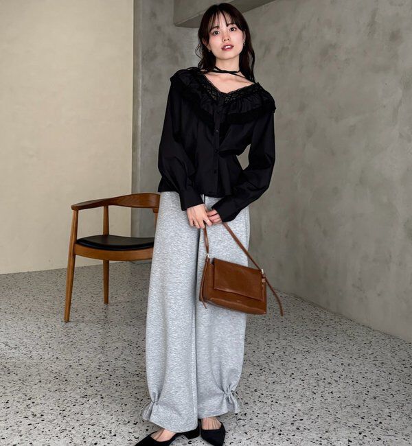  「【@lily.s_y企画】Vフリルシェイプブラウス」|シャツ・ブラウス|