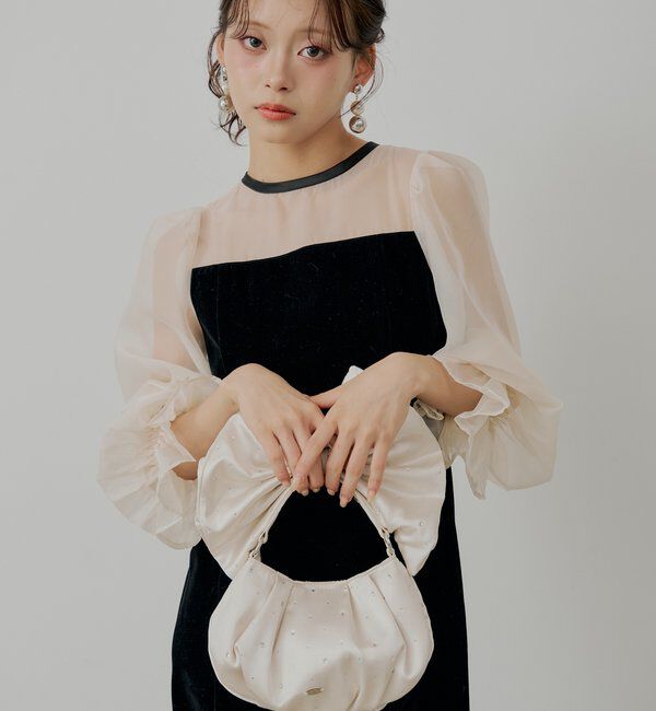  「【SALON by Chico】ビジューデザインリボンショルダーバッグ」|ショルダー・メッセンジャー|アイボリー