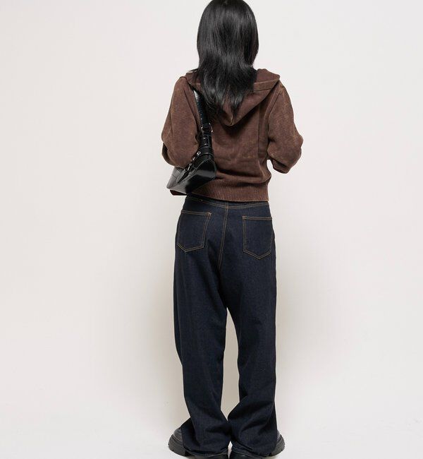  「KOOKYNピグメント加工ジップニットパーカー」|パーカー|