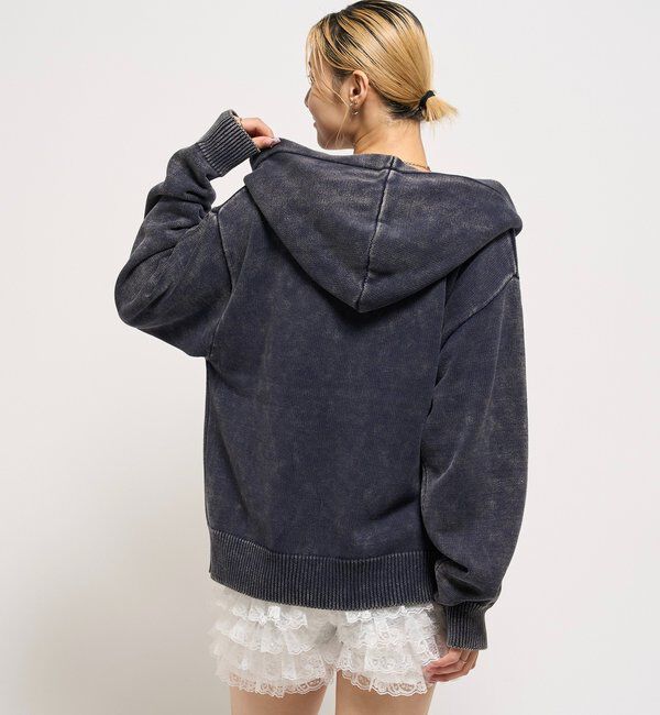  「KOOKYNピグメント加工ジップニットパーカー」|パーカー|