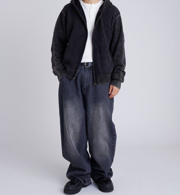  「KOOKYNピグメント加工ジップニットパーカー」|パーカー|