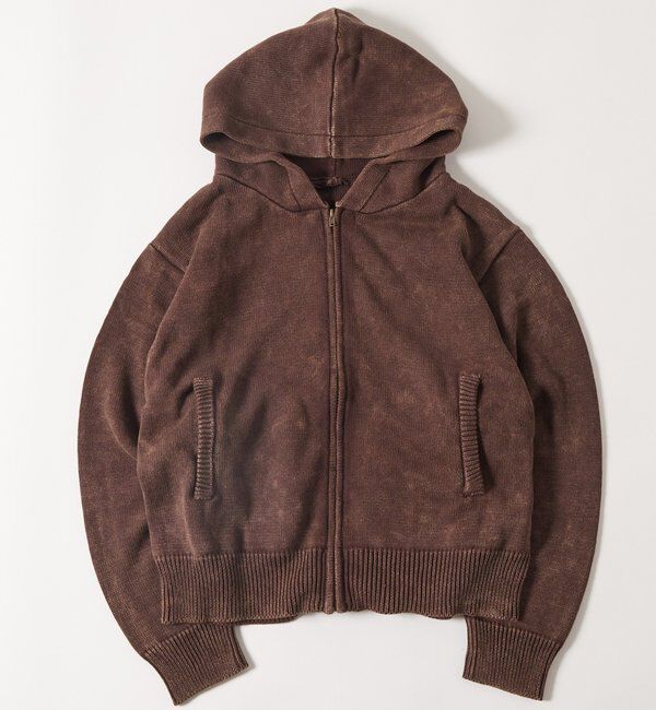  「KOOKYNピグメント加工ジップニットパーカー」|パーカー|
