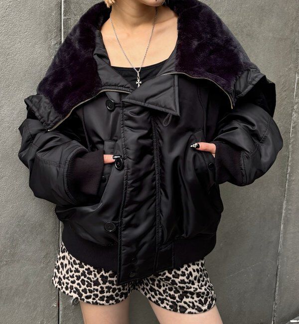  「【Sourcream】N-2B FLIGHT JACKET」|ブルゾン・スタジャン|ブラック