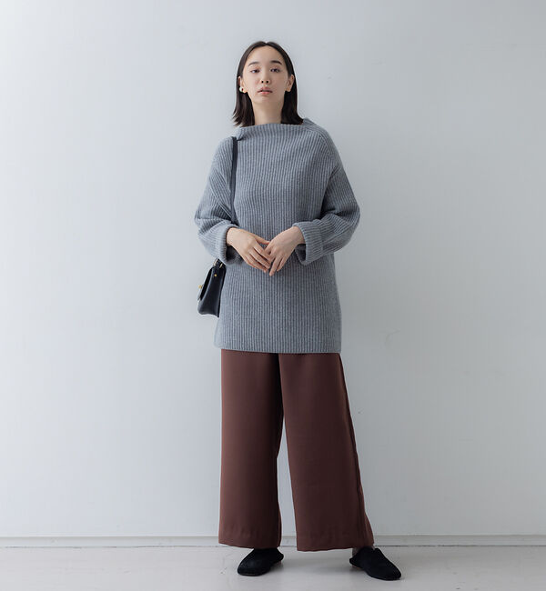 collex「オフネックリブニットチュニック」|ニット・セーター|