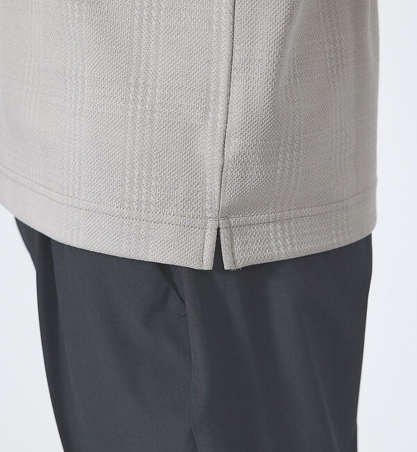 ABAHOUSE「【チェック柄】ジャガード Vネック 半袖 Tシャツ」|Tシャツ・カットソー|