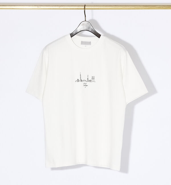 ABAHOUSE「【CITY】刺繍 ポンチ Tシャツ」|Tシャツ・カットソー|ホワイト
