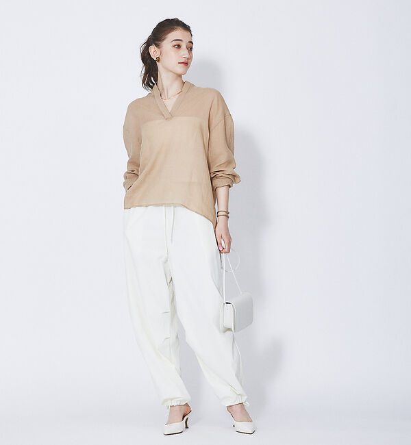 Rouge vif「麻バックスリットVネックシャツ」|シャツ・ブラウス|