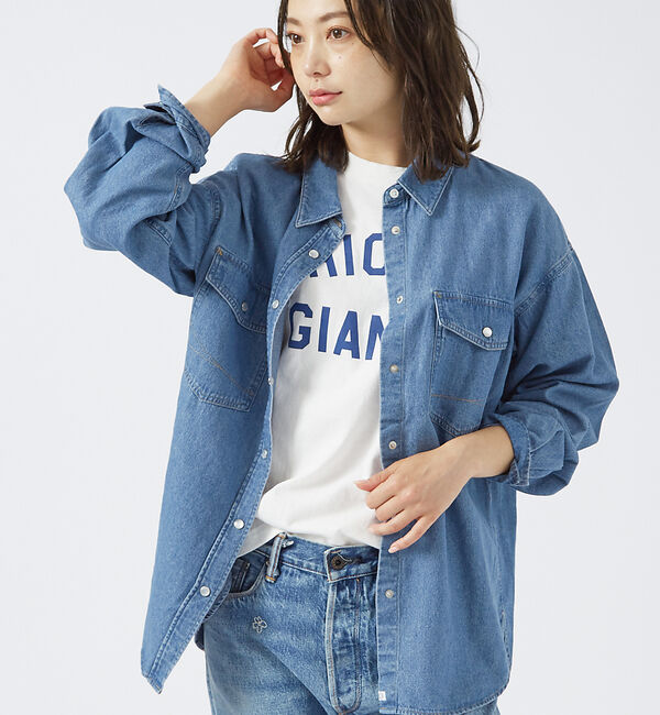 Rouge vif「＜追加2＞【SOMETHING/サムシング】BIGフィット デニムシャツ / イ」|シャツ・ブラウス|