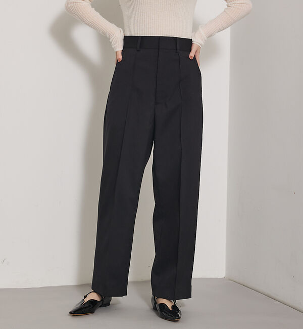 qualite「【Oggi 掲載】ツイルピンタックパンツ」|その他|ブラック