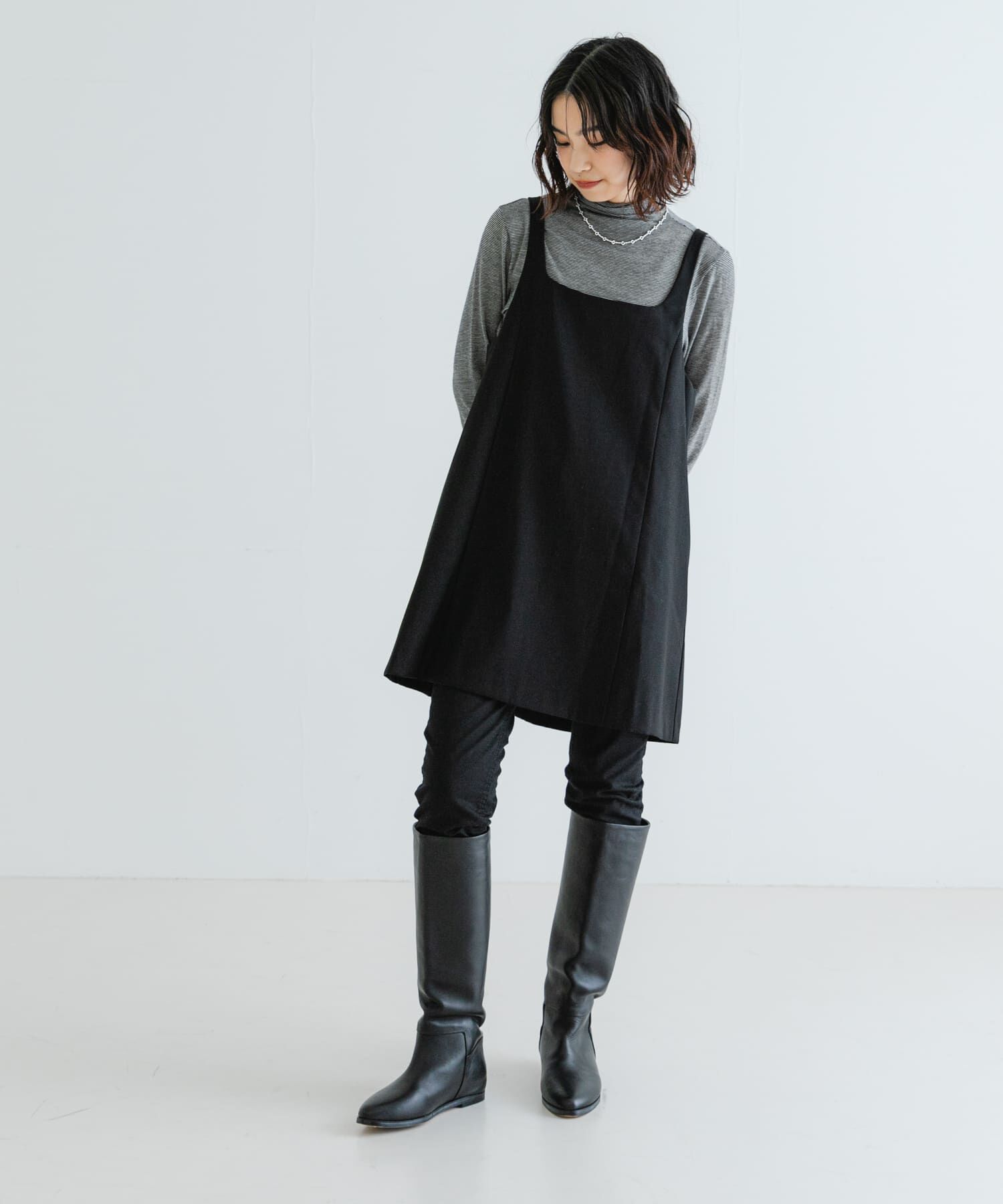 URBAN RESEARCH「スクエアネックミニジャンパーワンピース」|ワンピース|