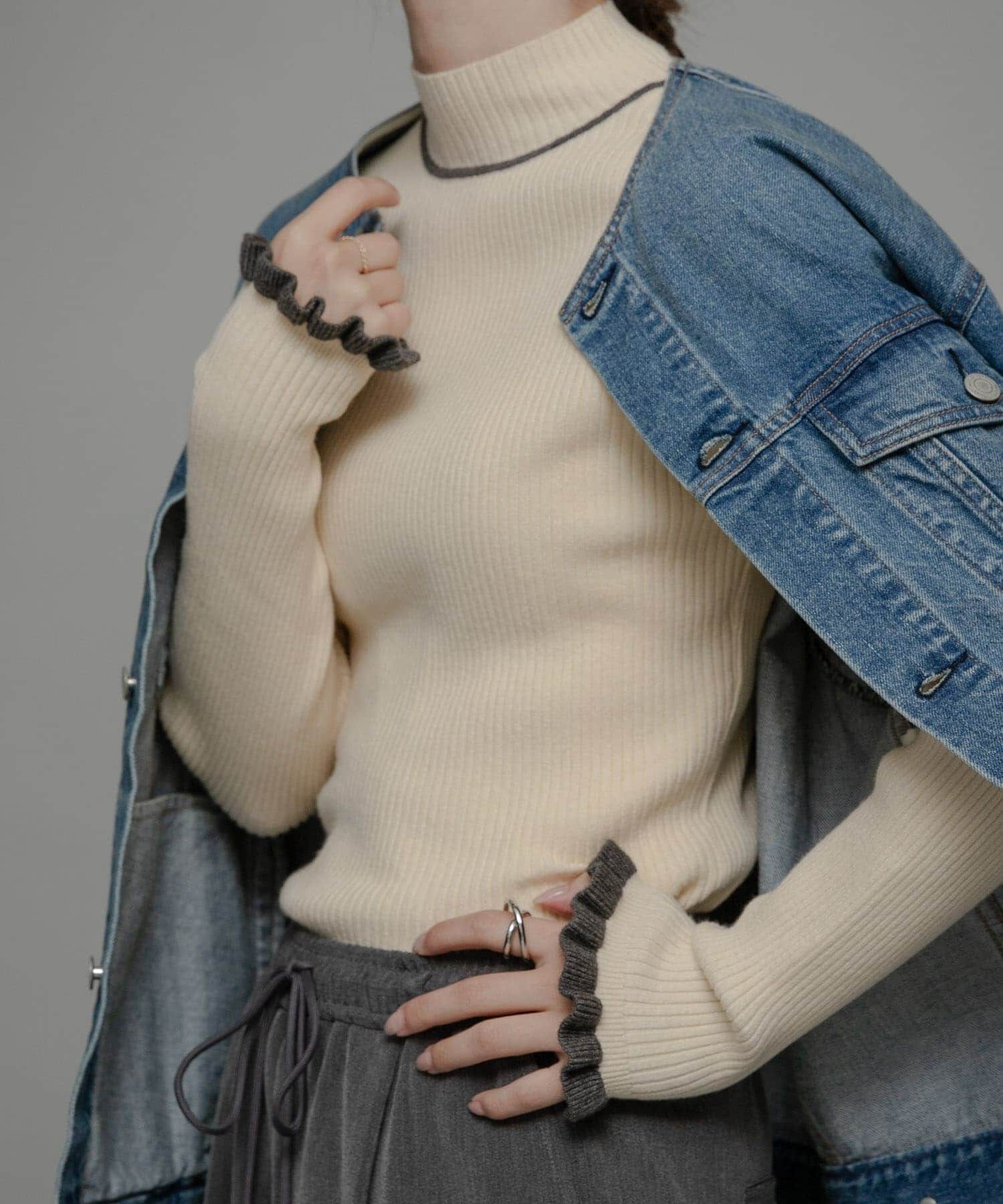 Sonny Label 「袖口フリルハイネックプルオーバー」|ニット・セーター|