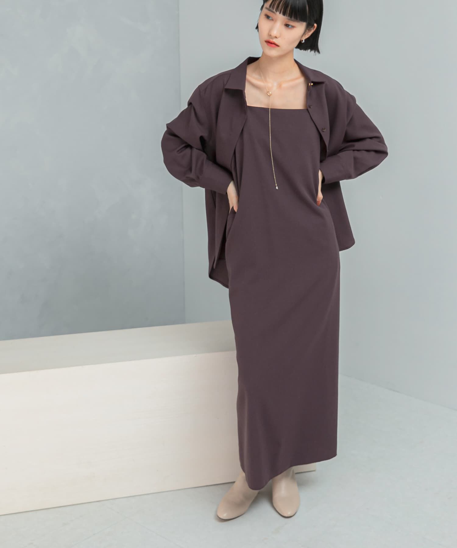 URBAN RESEARCH ROSSO「イージケアウーステッドキャミワンピース」|ワンピース|バーガンディー