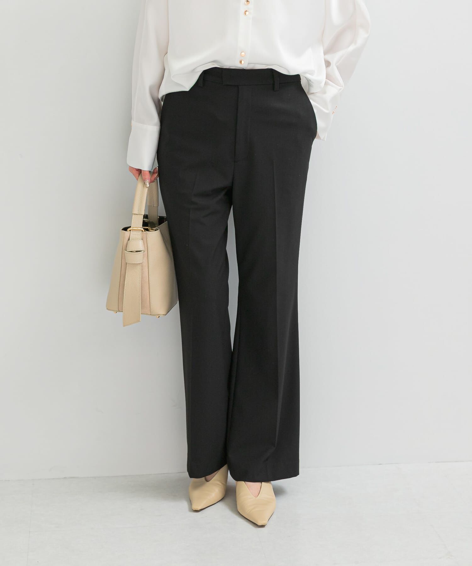 URBAN RESEARCH ROSSO「防シワセミフレアパンツ」|その他|ブラック