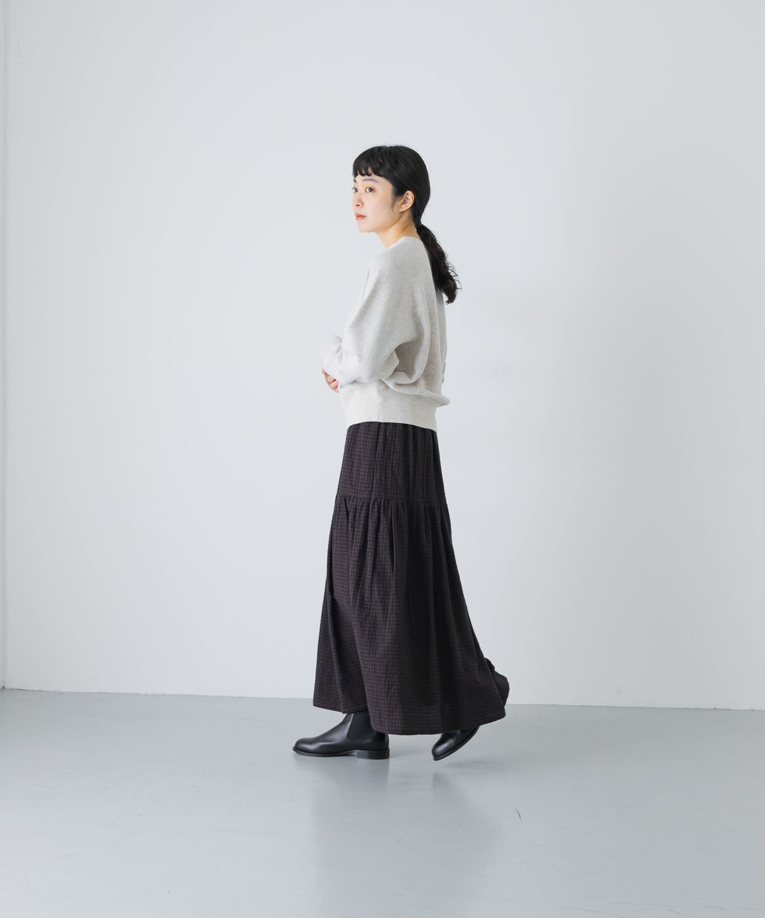 かぐれ「ギンガムティアードスカート」|スカート|