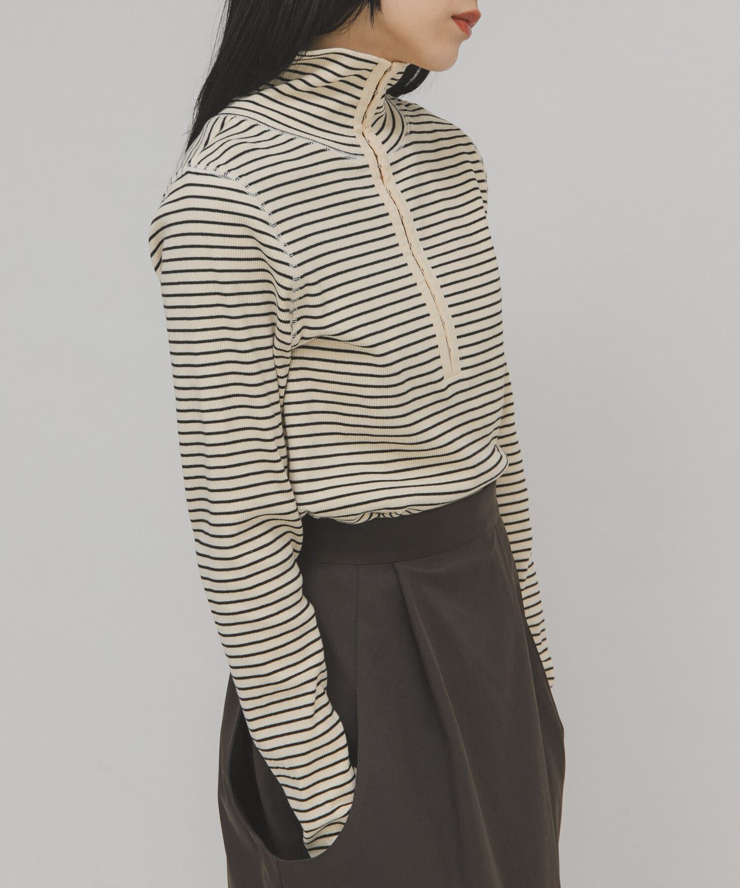  「タートルホックボーダートップス」|Tシャツ・カットソー|