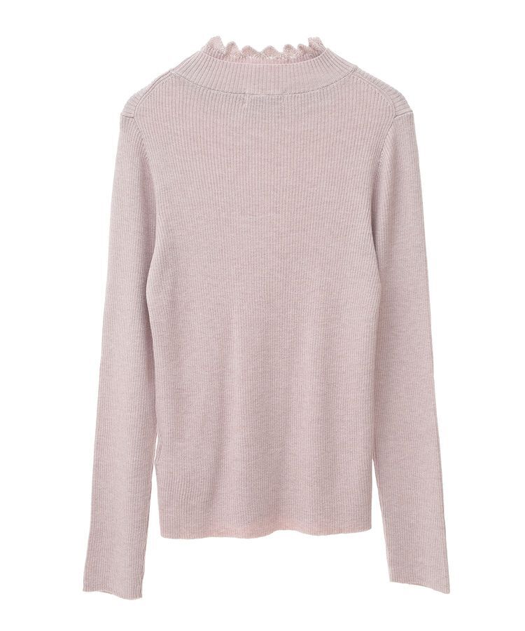 earth music&ecology「レーシーハイネックリブプルオーバー」|ニット・セーター|