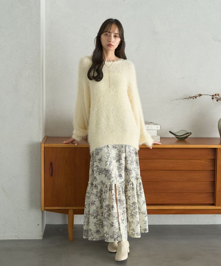 earth music&ecology「モヘヤライクレースニット」|ニット・セーター|
