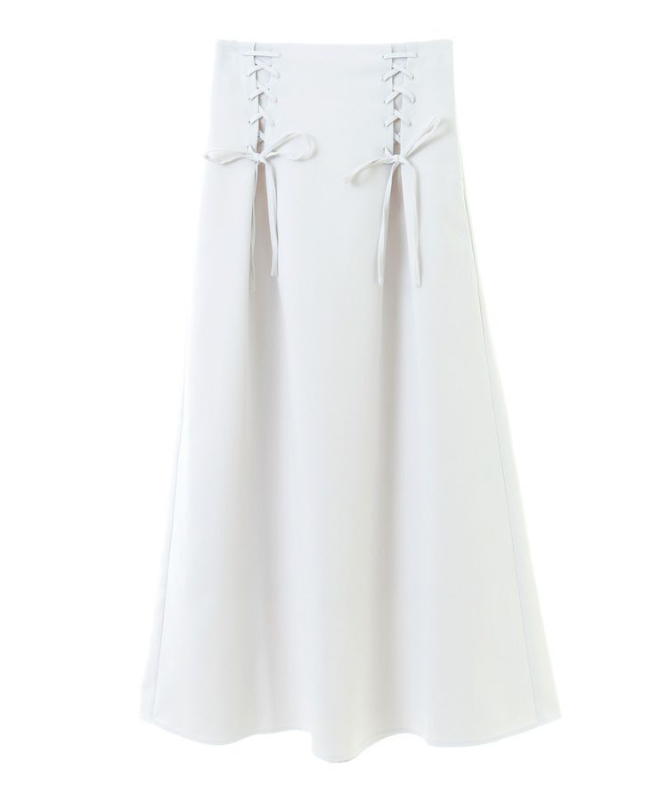 earth music&ecology「レースアップハイウエストスカート」|フレア|