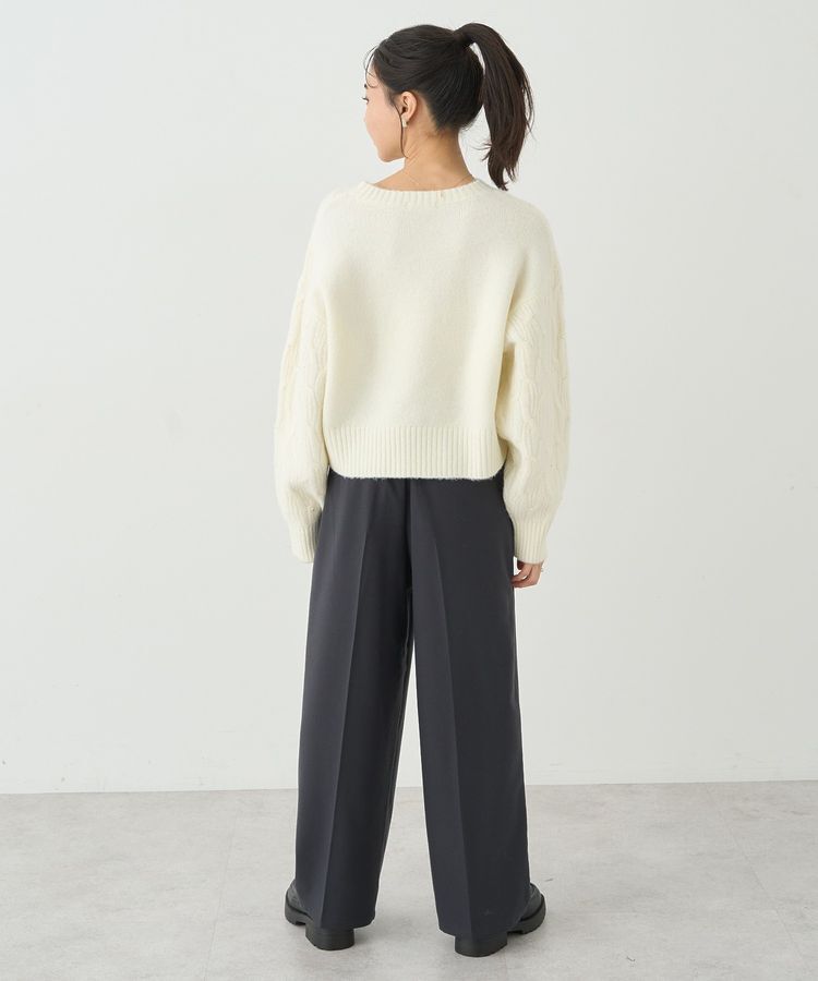 earth music&ecology「パール&ケーブルニットプルオーバー」|ニット・セーター|