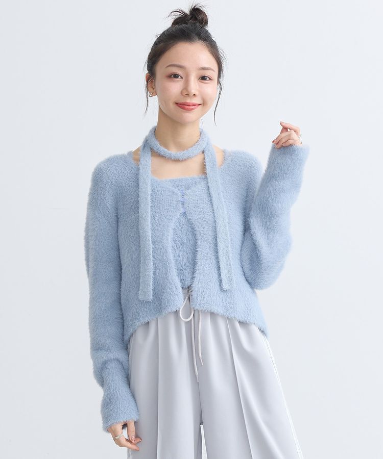 earth music&ecology「SET3点 フェザータイ付きアンサンブル」|カーディガン|