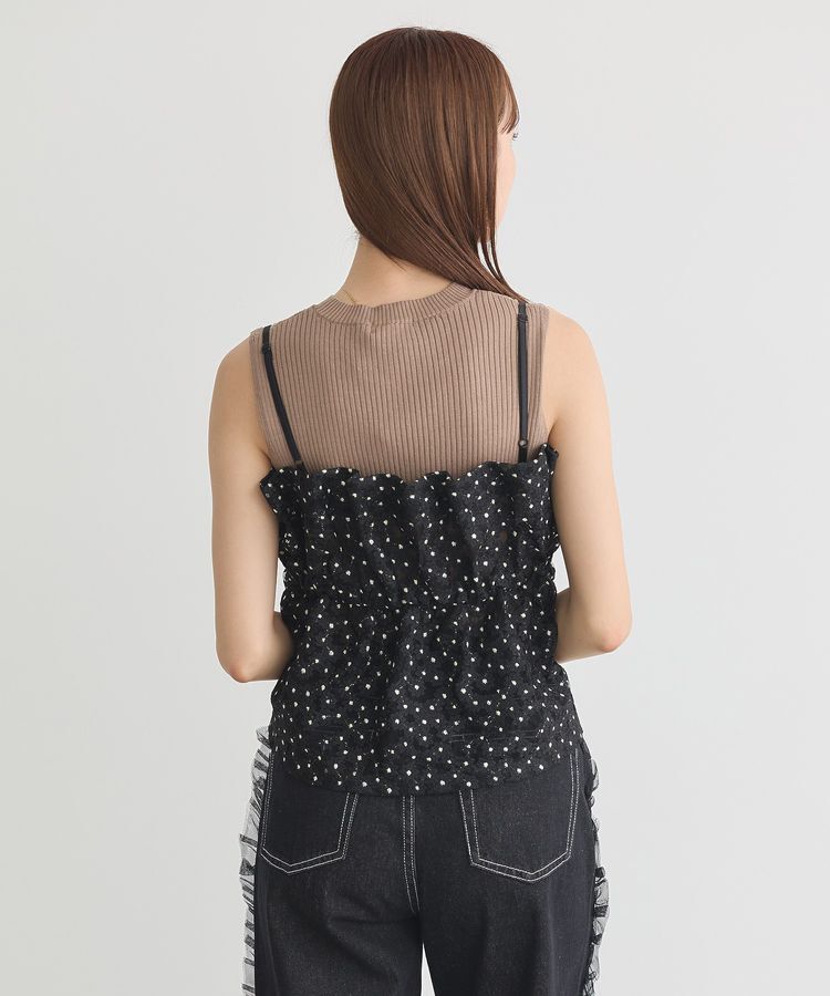 earth music&ecology「キラキラフラワー刺繍ビスチェ」|ベスト・ジレ|