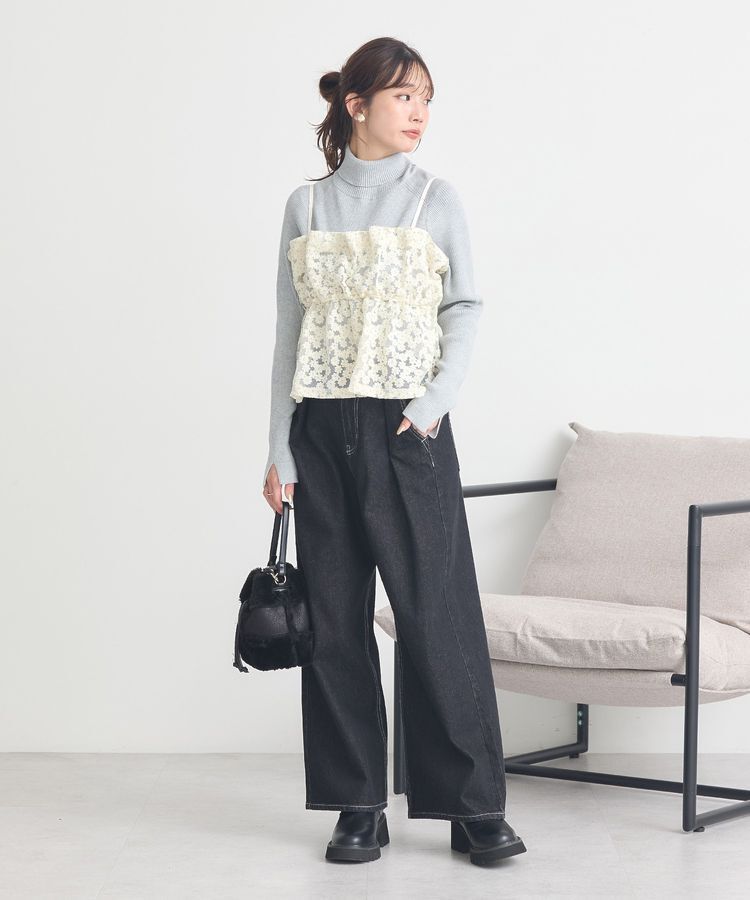 earth music&ecology「キラキラフラワー刺繍ビスチェ」|ベスト・ジレ|