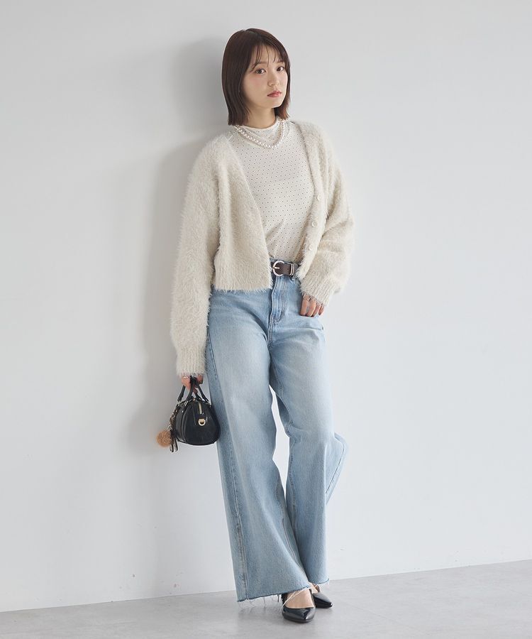 earth music&ecology「セルフカットワイドデニムパンツ」|デニム|