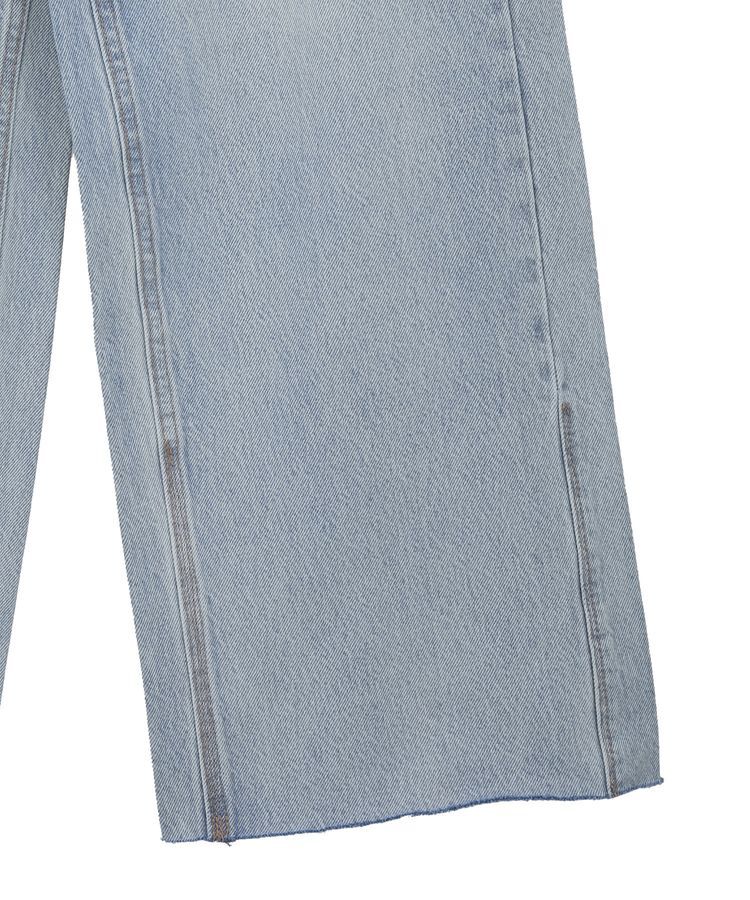 earth music&ecology「セルフカットワイドデニムパンツ」|デニム|